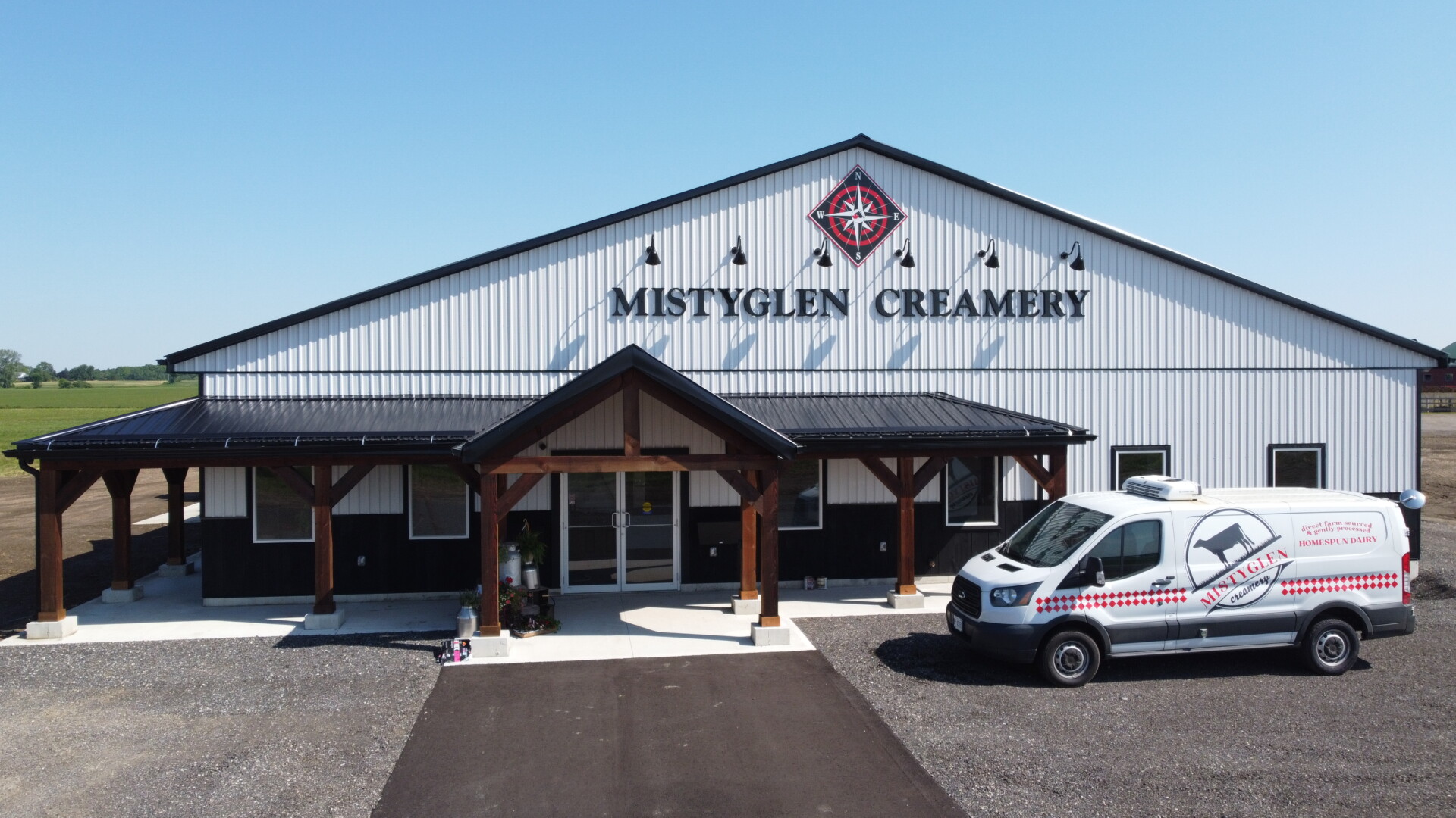 Mistyglen Creamery featuring local milk, yogurt and cheese curds as well as numerous local products from various other local businesses.