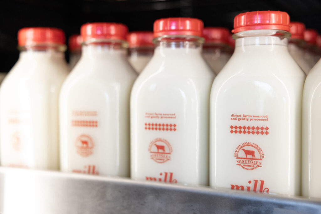 Mistyglen Creamery featuring local milk, yogurt and cheese curds as well as numerous local products from various other local businesses.